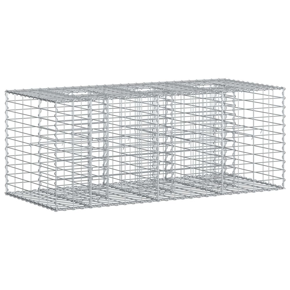 vidaXL Gabion upphöjd säng Silver 140 x 60 x 55 cm Galvaniserat Stål
