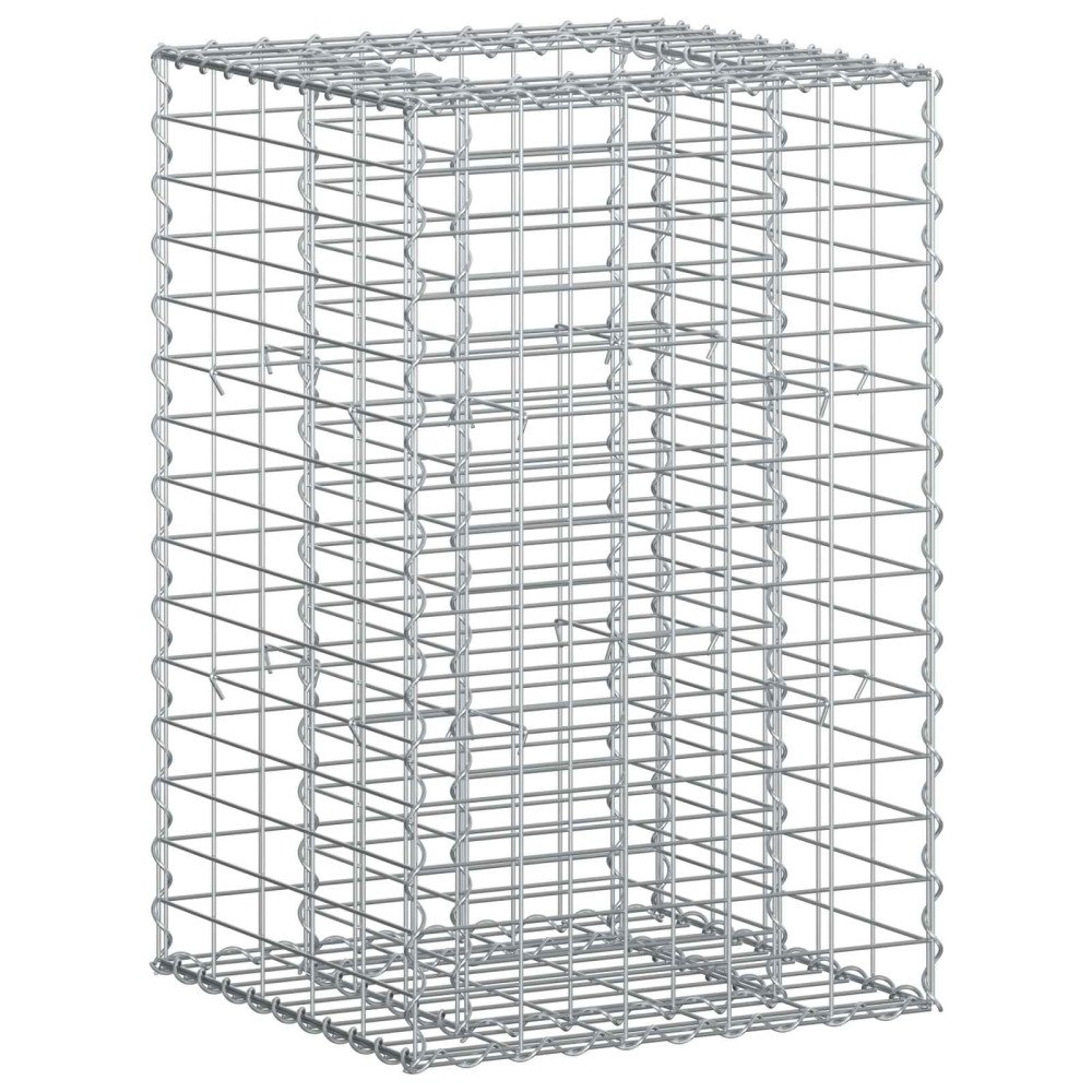 vidaXL Gabion upphöjd säng Silver 50 x 50 x 80 cm Galvaniserat Stål