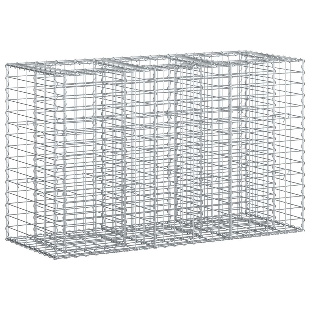 vidaXL Gabion upphöjd säng Silver 130 x 50 x 80 cm Galvaniserat Stål