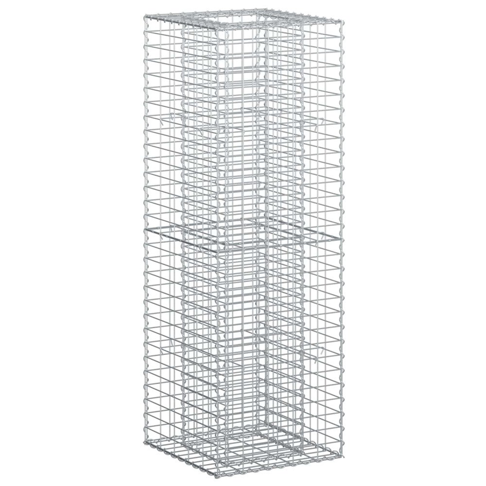 vidaXL Gabion upphöjd säng Silver 50 x 50 x 150 cm Galvaniserat Stål