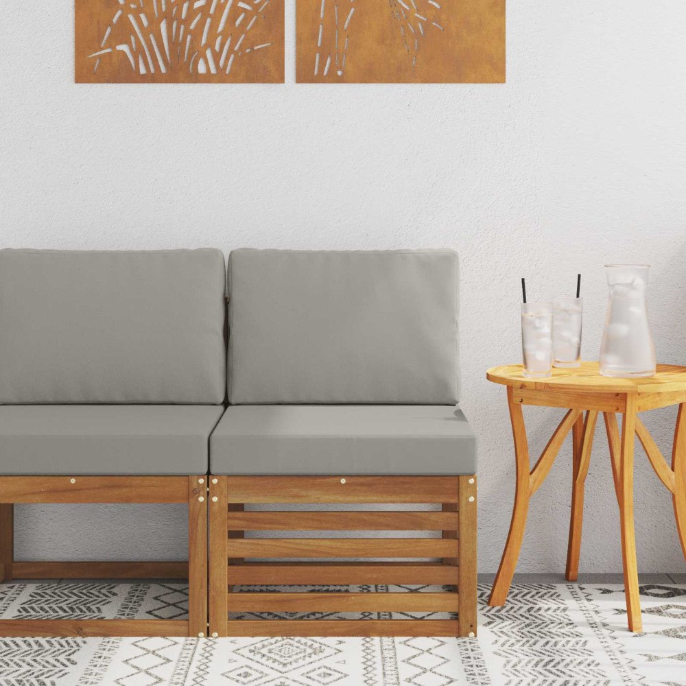 vidaXL Utomhus Mellansoffa Massivt Akaciaträ Naturfärg