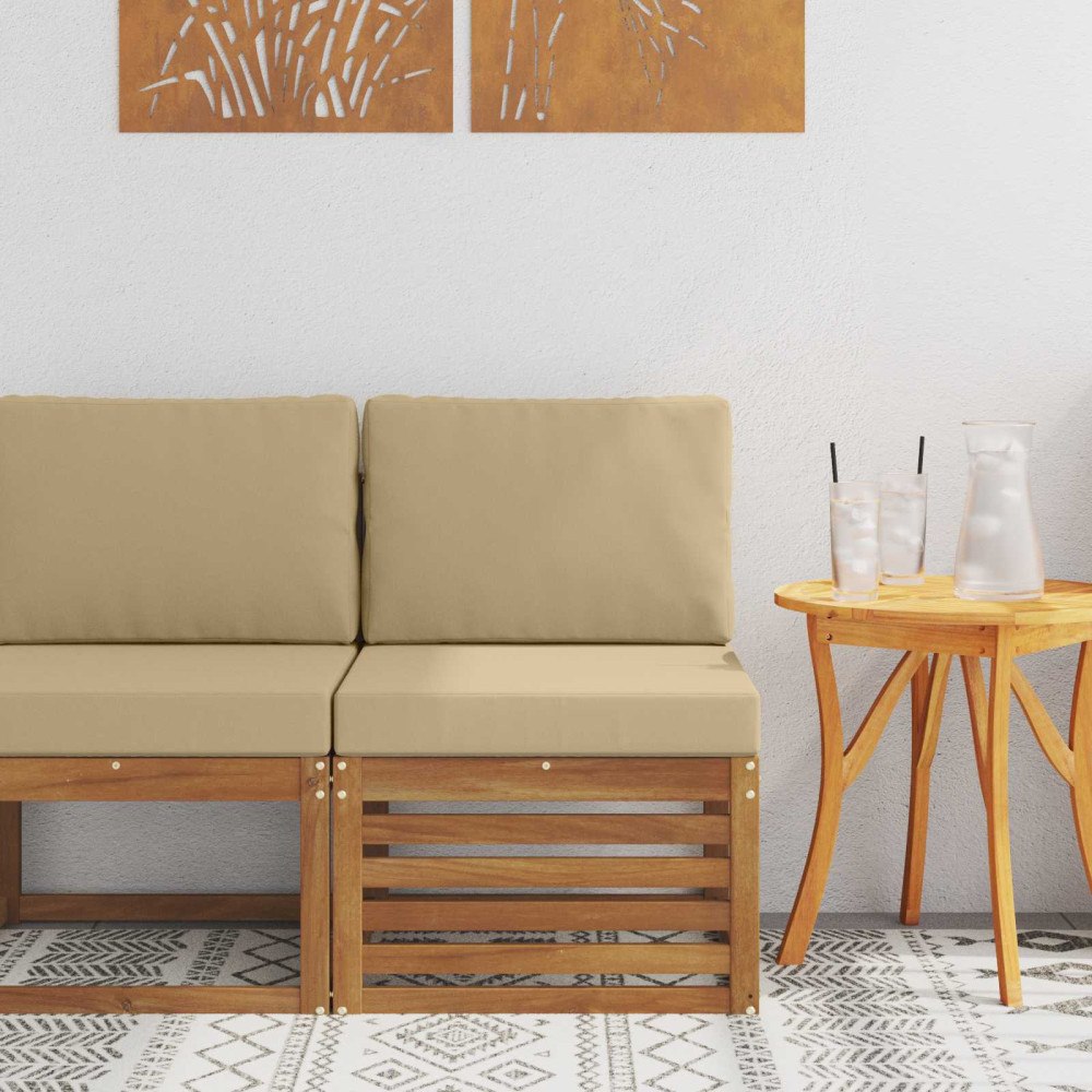 vidaXL Utomhus Mellansoffa Massivt Akaciaträ Naturfärg