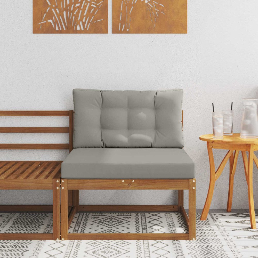 vidaXL Utomhus Mellansoffa Massivt Akaciaträ Naturfärg