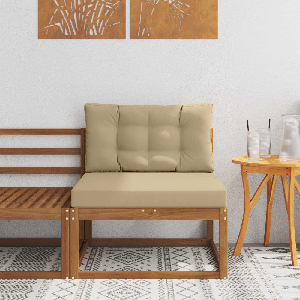 vidaXL Utomhus Mellansoffa Massivt Akaciaträ Naturfärg