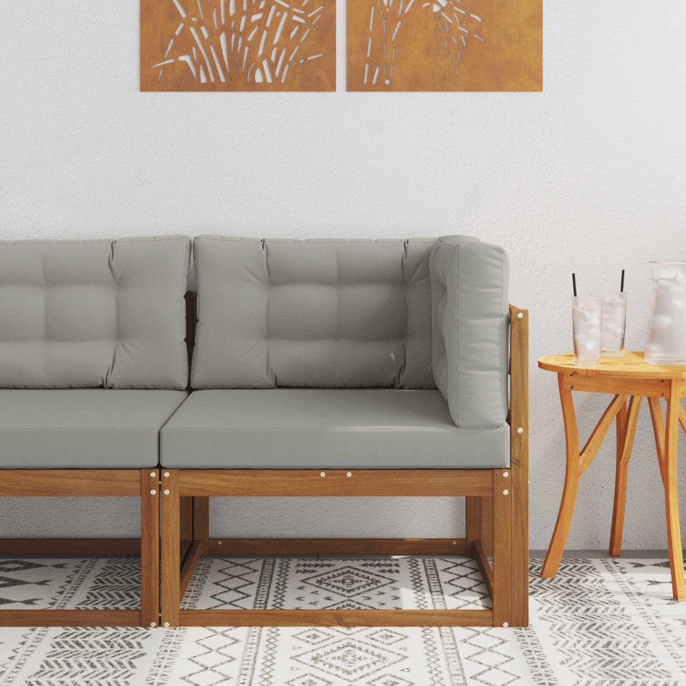 vidaXL Utomhus Hörnsoffa Massivt Akaciaträ Naturfärg