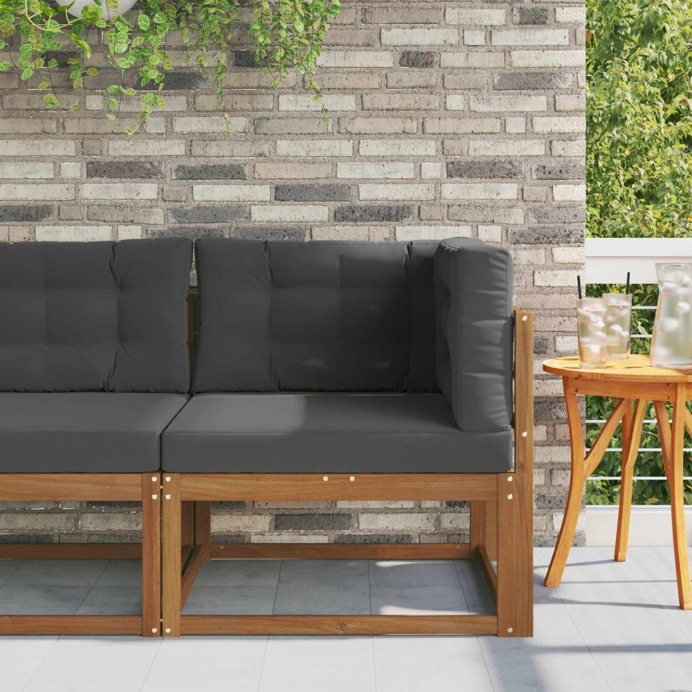 vidaXL Utomhus Hörnsoffa Massivt Akaciaträ Naturfärg