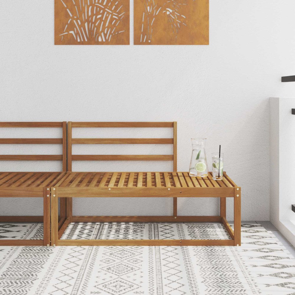 vidaXL Utomhus modulsoffa Naturfärg 115 x 83 x 73 cm Massivt Akaciaträ