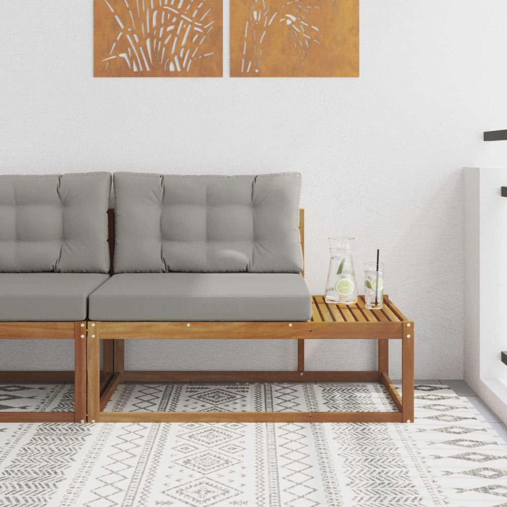 vidaXL Utomhus modulsoffa Naturfärg 115 x 83 x 73 cm Massivt Akaciaträ