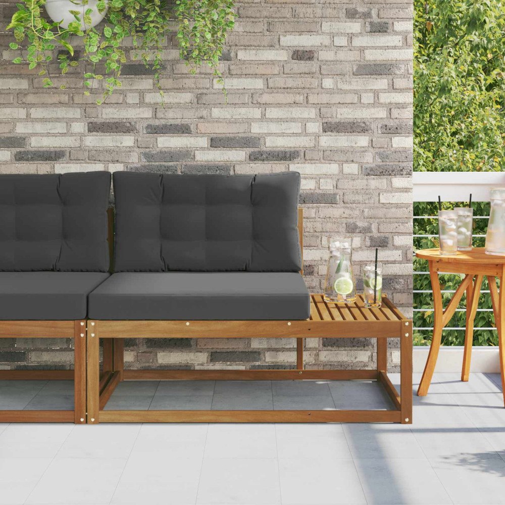 vidaXL Utomhus modulsoffa Naturfärg 115 x 83 x 73 cm Massivt Akaciaträ