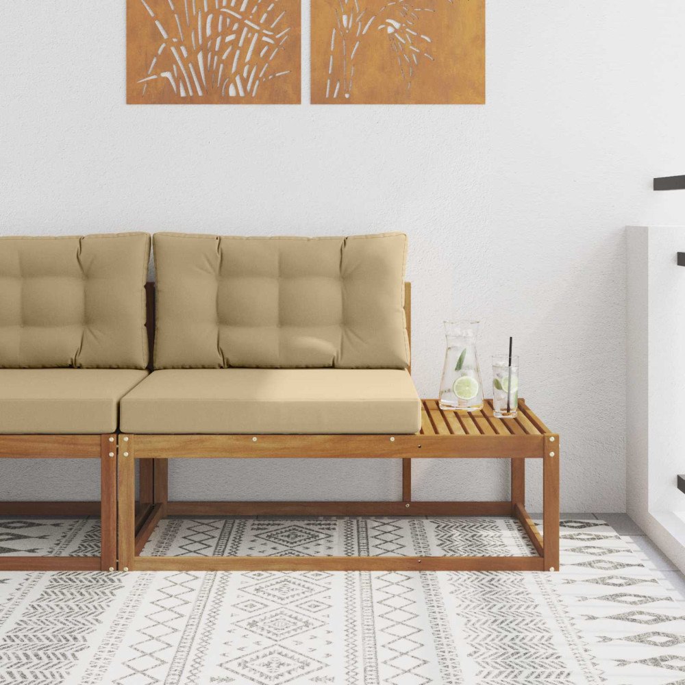 vidaXL Utomhus modulsoffa Naturfärg 115 x 83 x 73 cm Massivt Akaciaträ