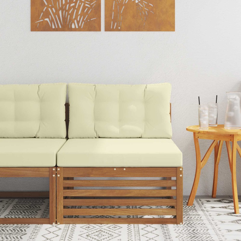 vidaXL Utomhus Mellansoffa Massivt Akaciaträ Naturfärg