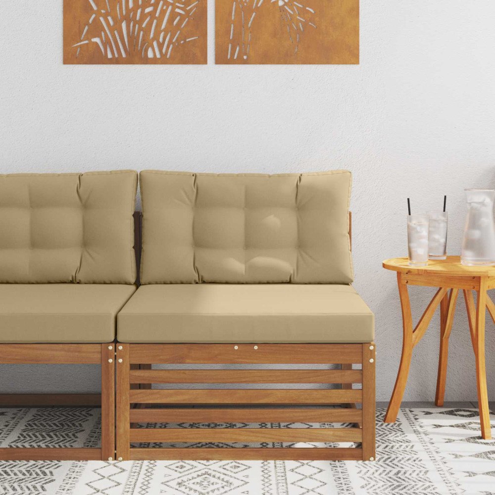 vidaXL Utomhus Mellansoffa Massivt Akaciaträ Naturfärg