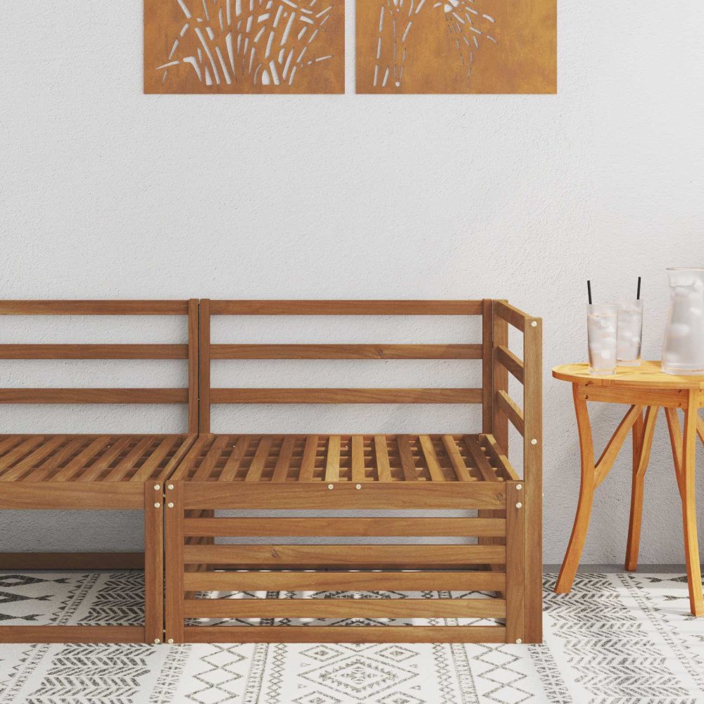 vidaXL Utomhus Hörnsoffa Massivt Akaciaträ Naturfärg 83 x 83 x 73 cm
