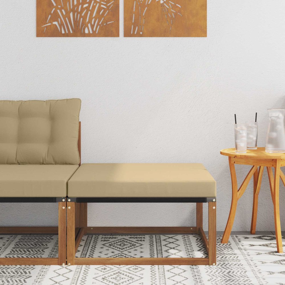 vidaXL Utomhus Hocker Massivt Akaciaträ Naturfärg