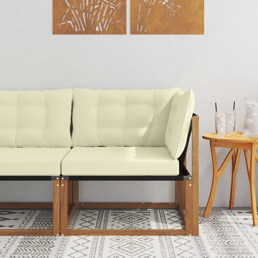 vidaXL Utehörnsoffa Massivt Akaciaträ Naturfärg