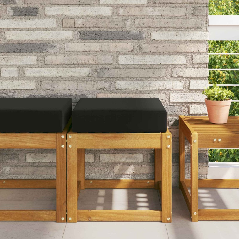 vidaXL Utomhus sitskudde Svart 40 x 40 x 8 cm 100% Polyester