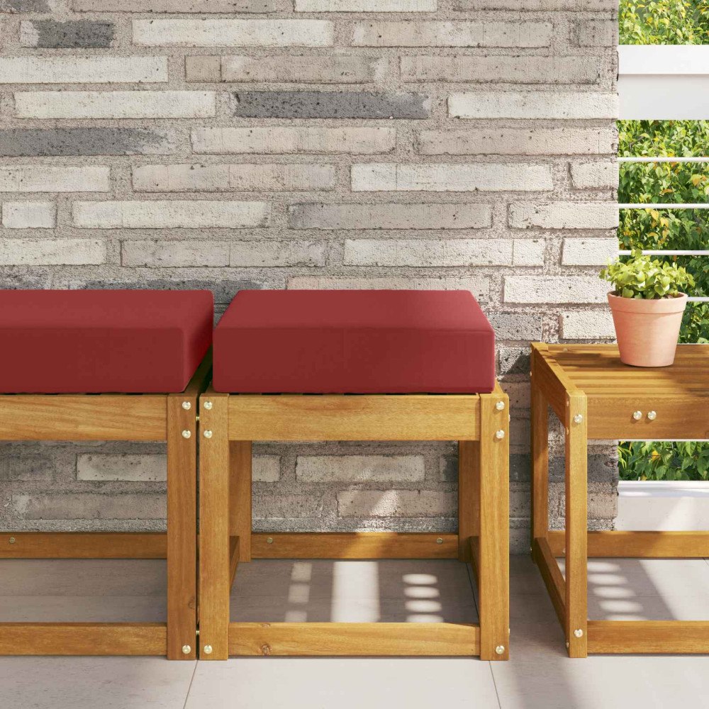 vidaXL Utomhus sitskudde Vinröd 40 x 40 x 8 cm 100% Polyester