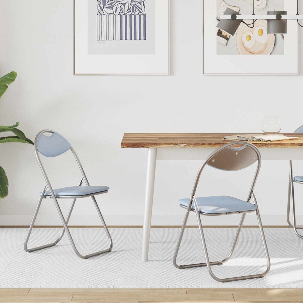 vidaXL Fällstol 2 pcs Grå 48 x 43,5 x 81 cm Konstläder