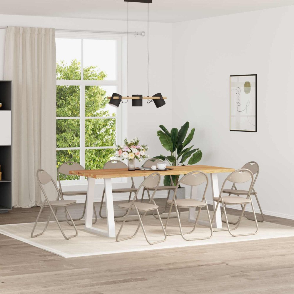 vidaXL Fällstol 8 pcs Sand 48 x 43,5 x 81 cm Konstläder