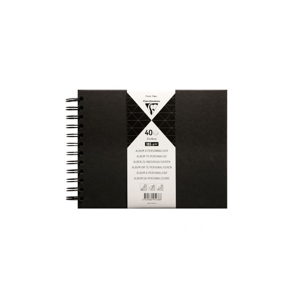 Clairefontaine Clairefontaine 95436C, Svart, 40 ark, Spiralbindning, Svart,...