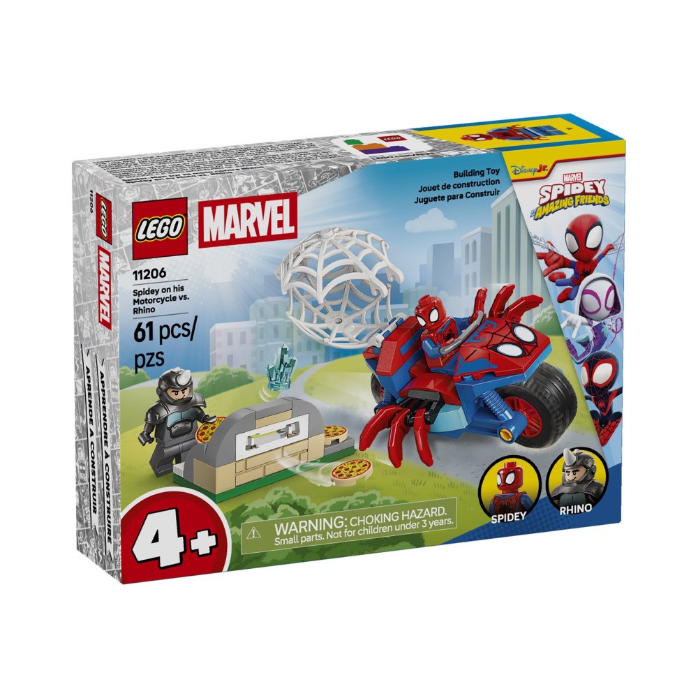 LEGO LEGO Marvel Spidey Amazing Friends 11206 - Spidey on his Motorcycle vs. Rhino - byggsats