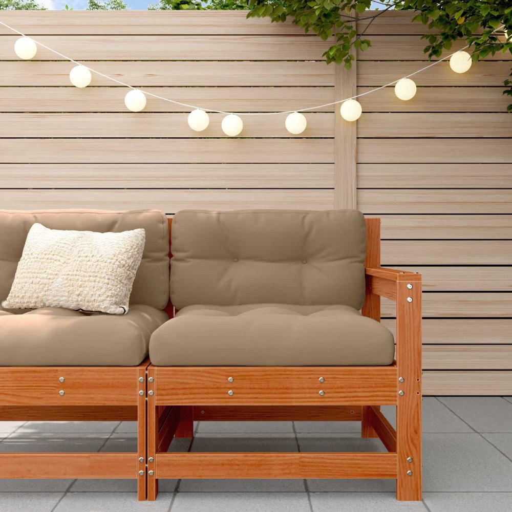 vidaXL Trädgårdshörnssoffa Massivt furu VaxBrun