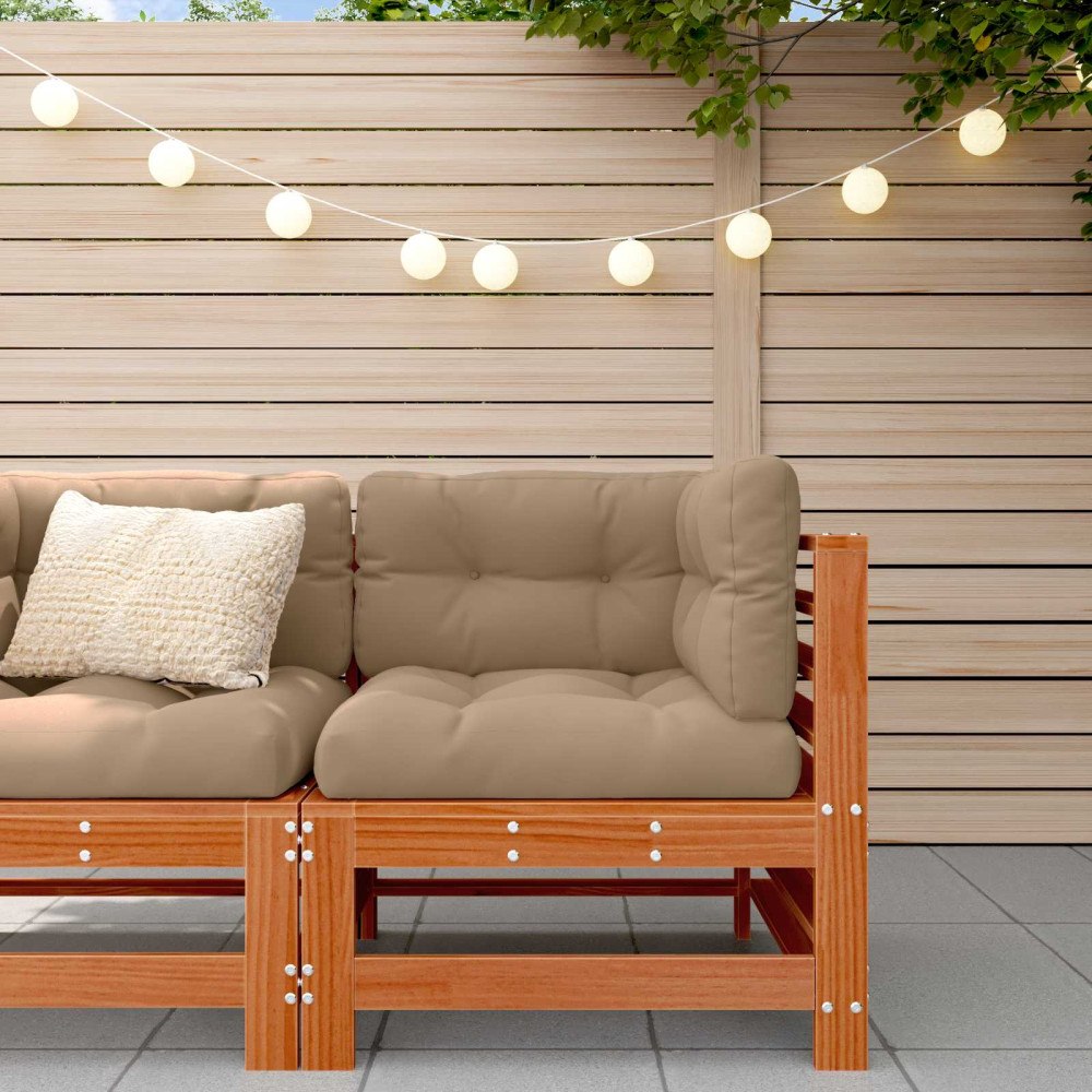 vidaXL Trädgårdshörnssoffa Massivt furu VaxBrun