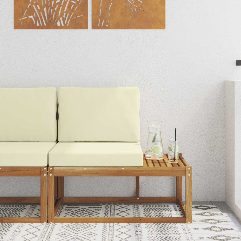 vidaXL Modulsoffa utomhus Naturfärg 91 x 63 x 73 cm Massivt Akaciaträ