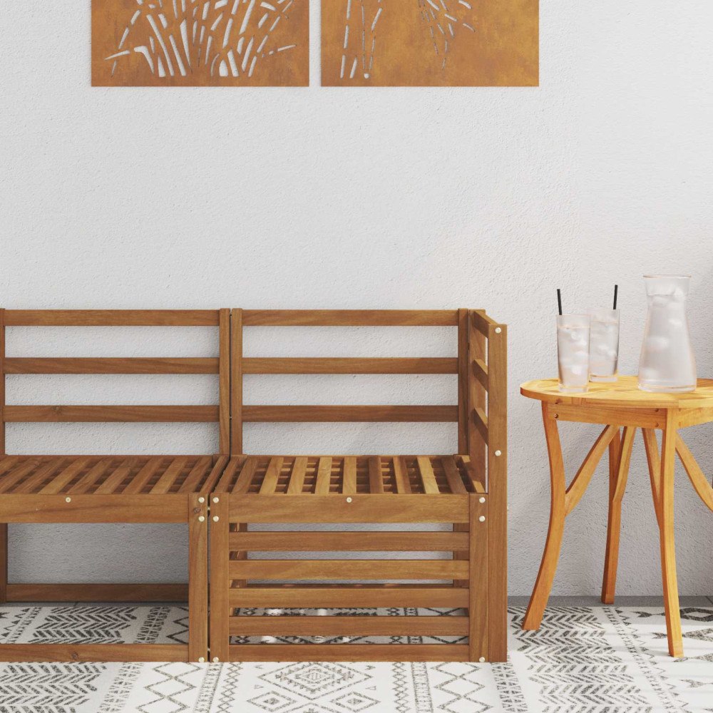 vidaXL Utehörnsoffa Massivt Akaciaträ Naturfärg 63 x 63 x 73 cm