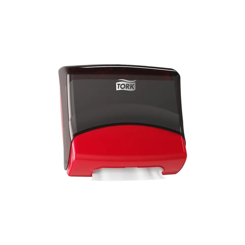 TORK Tork Performance - dispenser för rengöringsdukar - plast - röd, rök