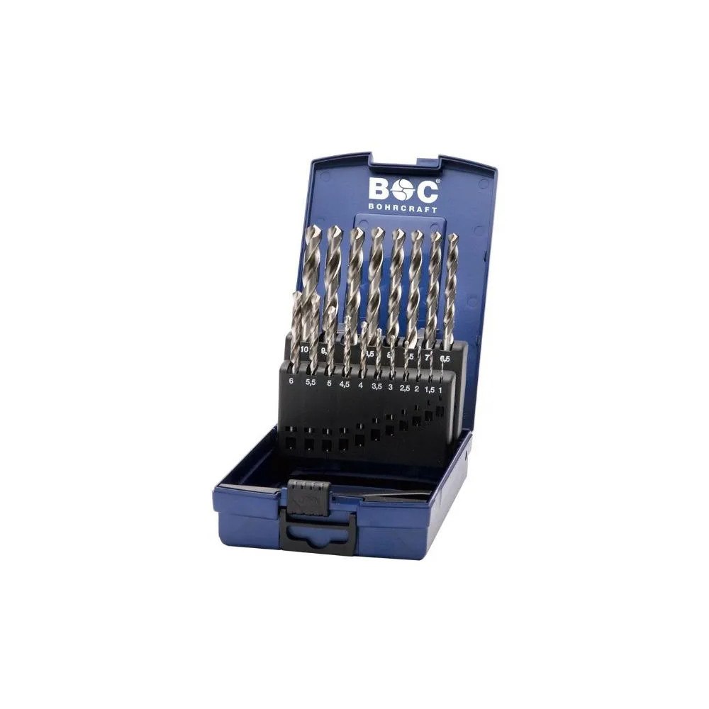 Bohrcraft Bohrcraft Spiralborsæt KG10 DIN 338 HSS-G 1-10,0mm 19 dele A...
