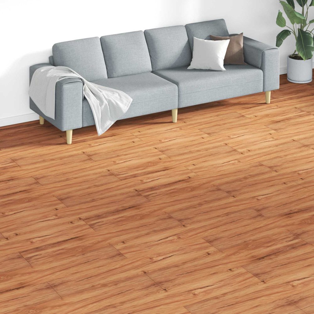 vidaXL Golvplankor 18 pcs Brun 5,26 m² PVC