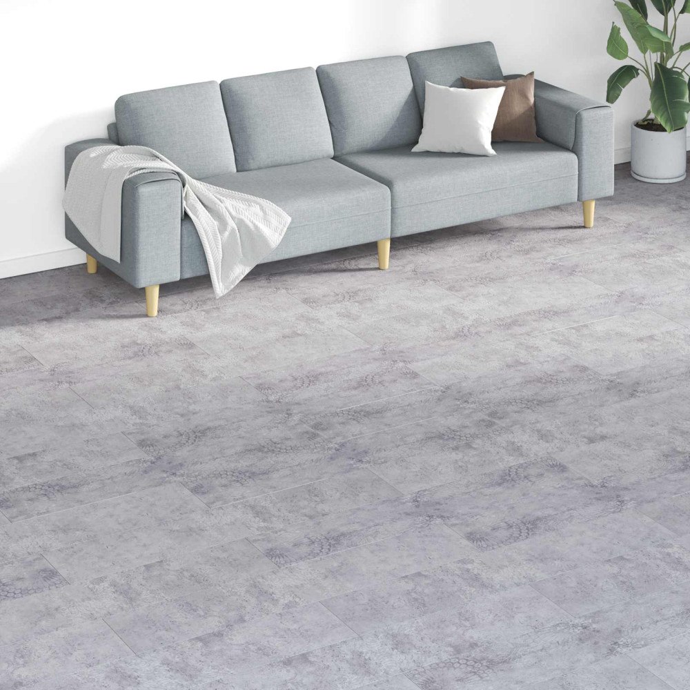 vidaXL Golvplankor 18 pcs Grå 5,26 m² PVC