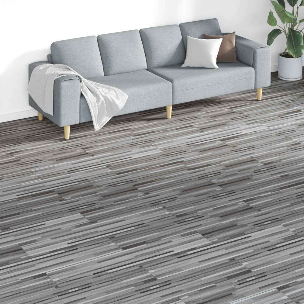 vidaXL Golvplankor 18 pcs Grå 5,26 m² PVC