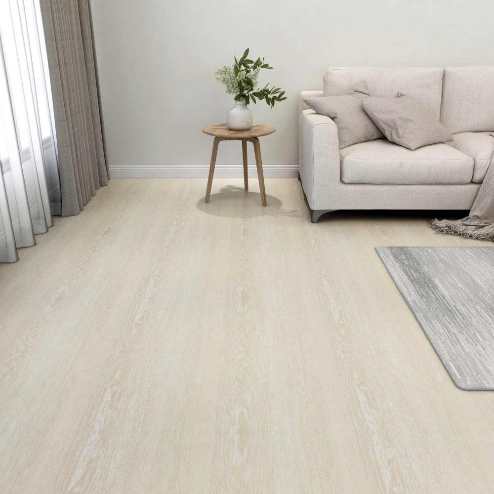 vidaXL Golvplankor 55 pcs Beige 5,11 m² PVC