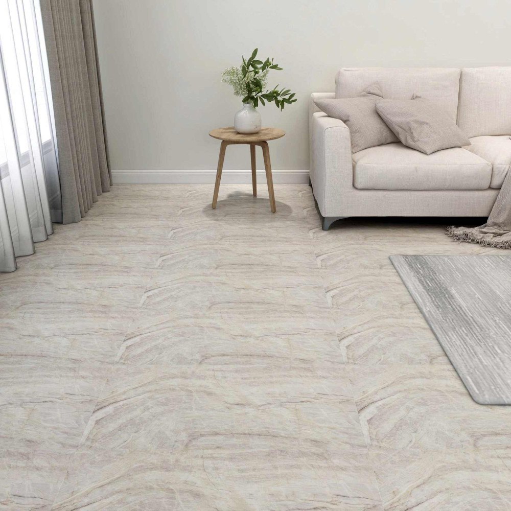 vidaXL Golvplankor 55 pcs Beige 5,11 m² PVC