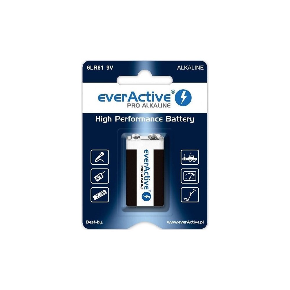 everActive Alkaliskt batteri 6LR61 9V (R9*) everActive Pro Alkaline – 1...