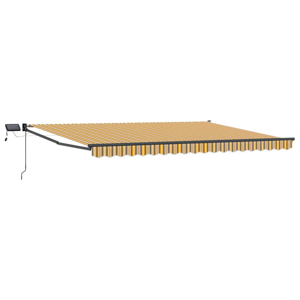 vidaXL Manuell utdragbar markis med LED-lampor 5 x 3 m