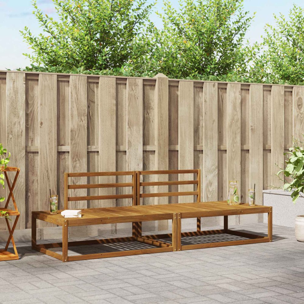 vidaXL Utomhussoffset Naturfärg Massivt Akaciaträ