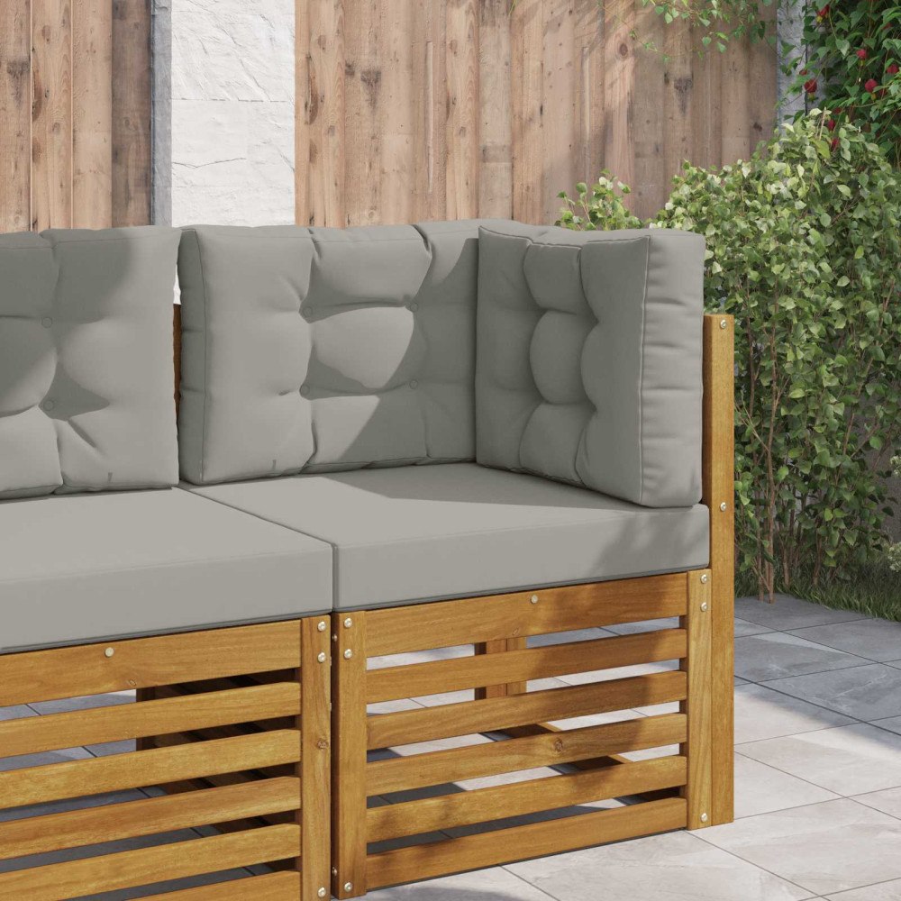 vidaXL Utomhus Soffa Kudde 3 pcs Grå Polyester