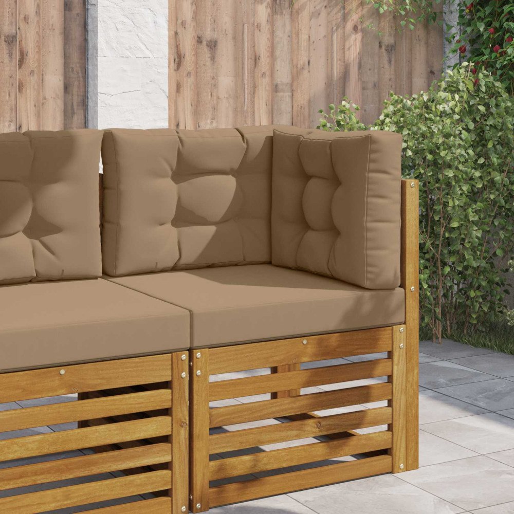 vidaXL Utomhus Soffa Kudde 3 pcs Taupe Polyester