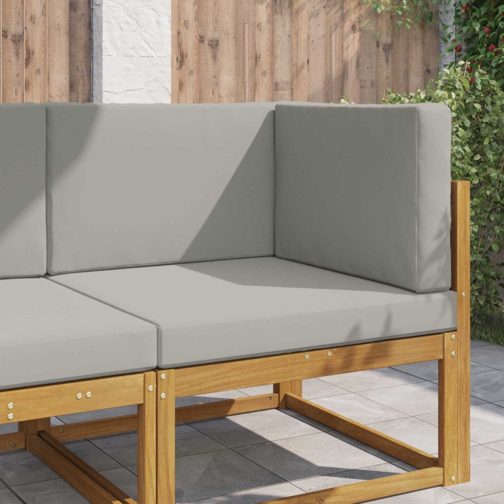 vidaXL Utomhus Soffa Kudde 3 pcs Grå Polyester