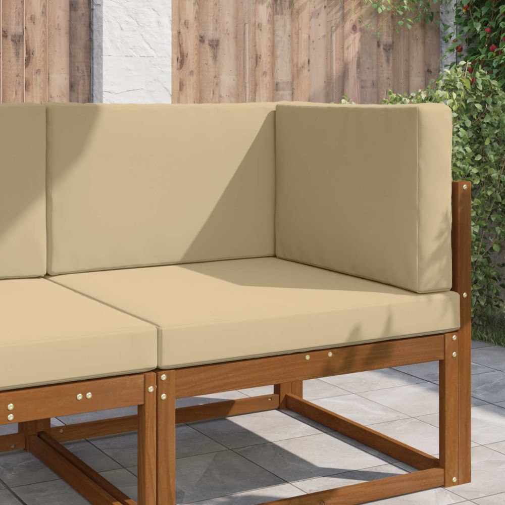 vidaXL Utomhus Soffa Kudde 3 pcs Beige Polyester