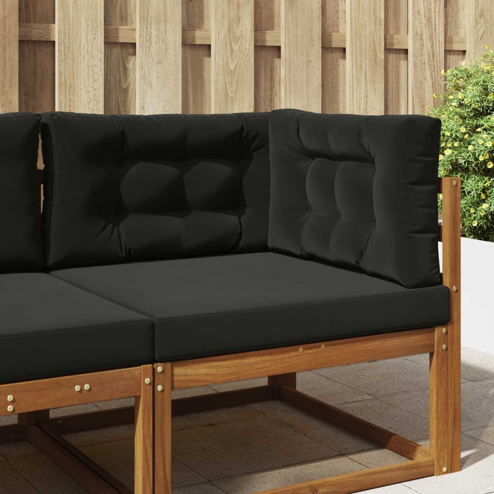 vidaXL Utomhus Soffa Kudde 3 pcs Svart Polyester