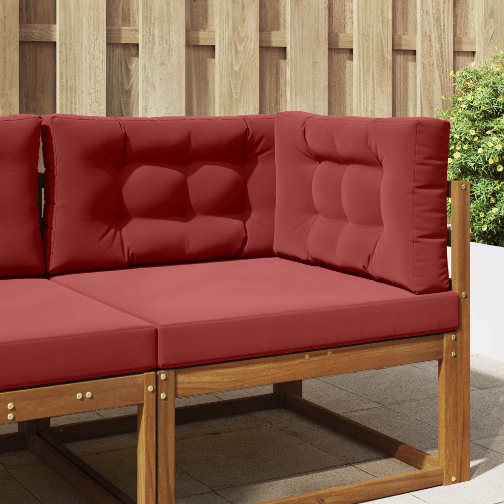 vidaXL Utomhus Soffa Kudde 3 pcs Vinröd Polyester