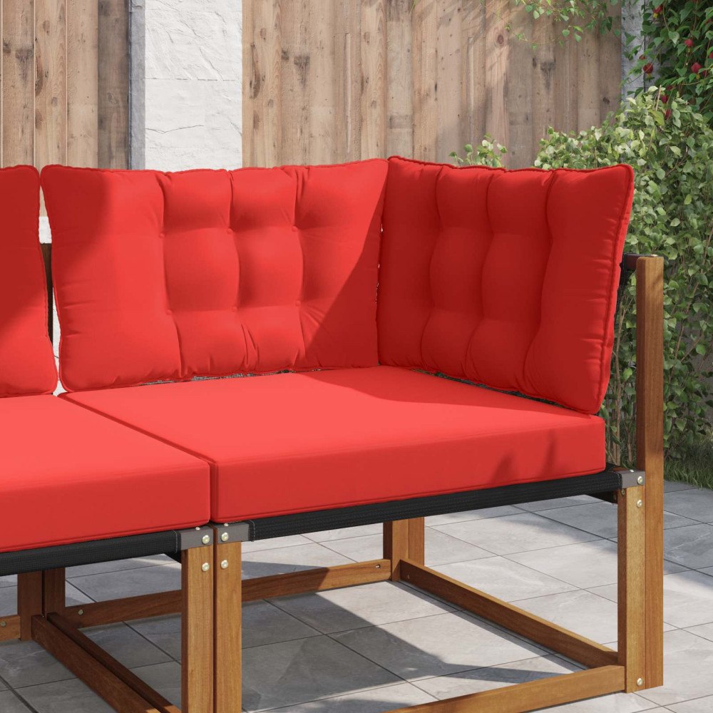 vidaXL Utomhus Soffa Kudde 3 pcs Röd Polyester