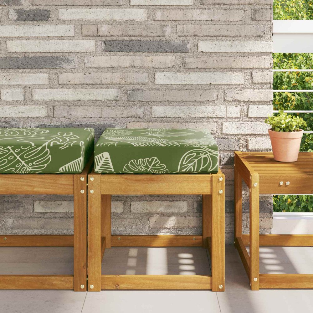 vidaXL Utomhus sitskudde Gröna Blad 40 x 40 x 8 cm 100% Polyester