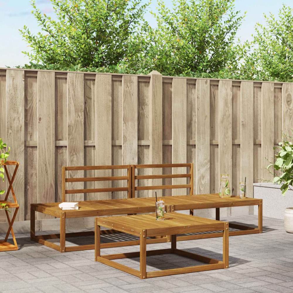 vidaXL Utomhussoffset Naturfärg Massivt Akaciaträ