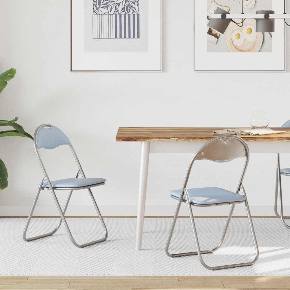 vidaXL Fällstol 2 pcs Grå 48 x 43,5 x 81 cm Konstläder