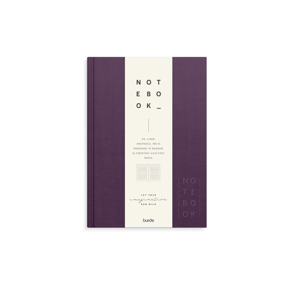 Burde Ant.bok BURDE A5 textil linjerad lila